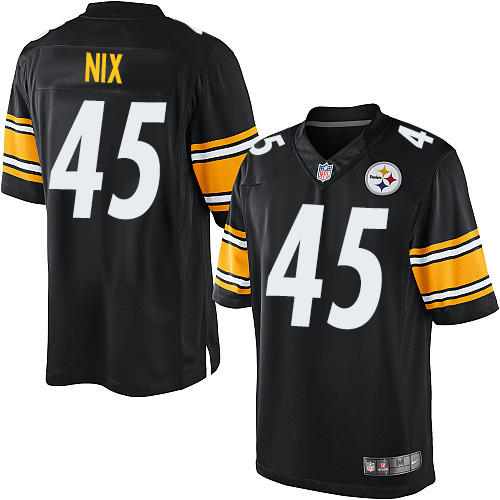 Men's Limited Roosevelt Nix Nike Jersey Black Home - #45 NFL Pittsburgh Steelers